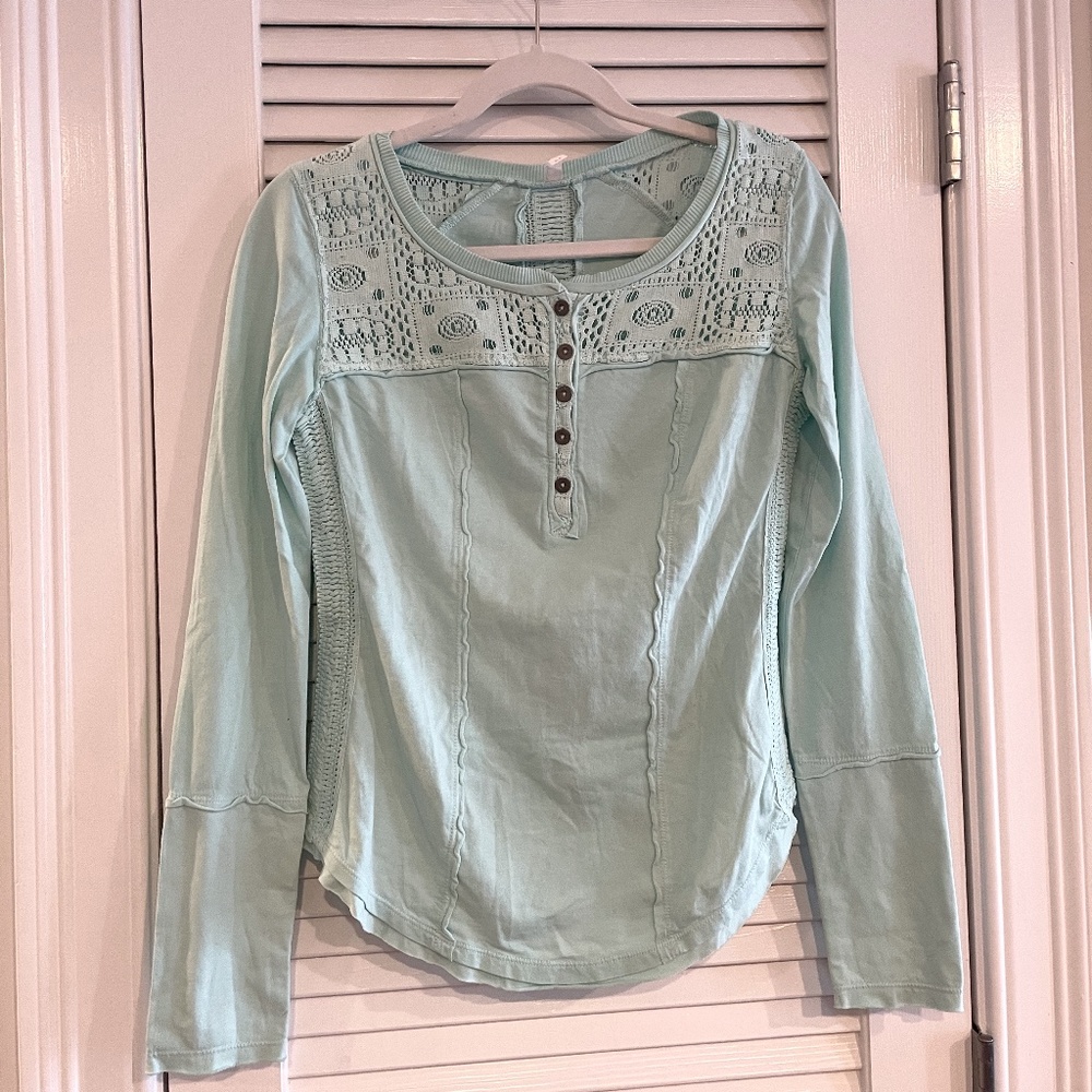 Free People Henley Long Sleeve Shirt